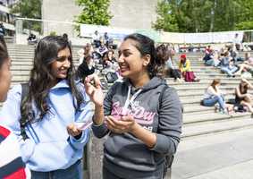 Students on campus